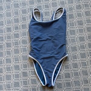 LainSnow EUC Ocean Isle Denim Blue One-Piece Swimsuit - Medium